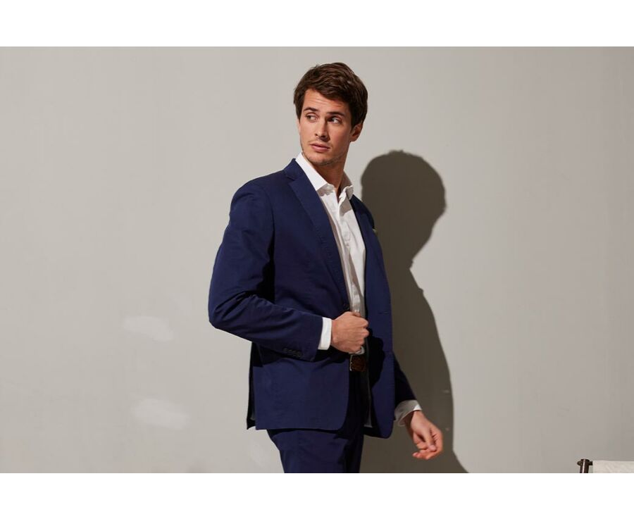 Veste de costume coton homme Navy - LAZARE