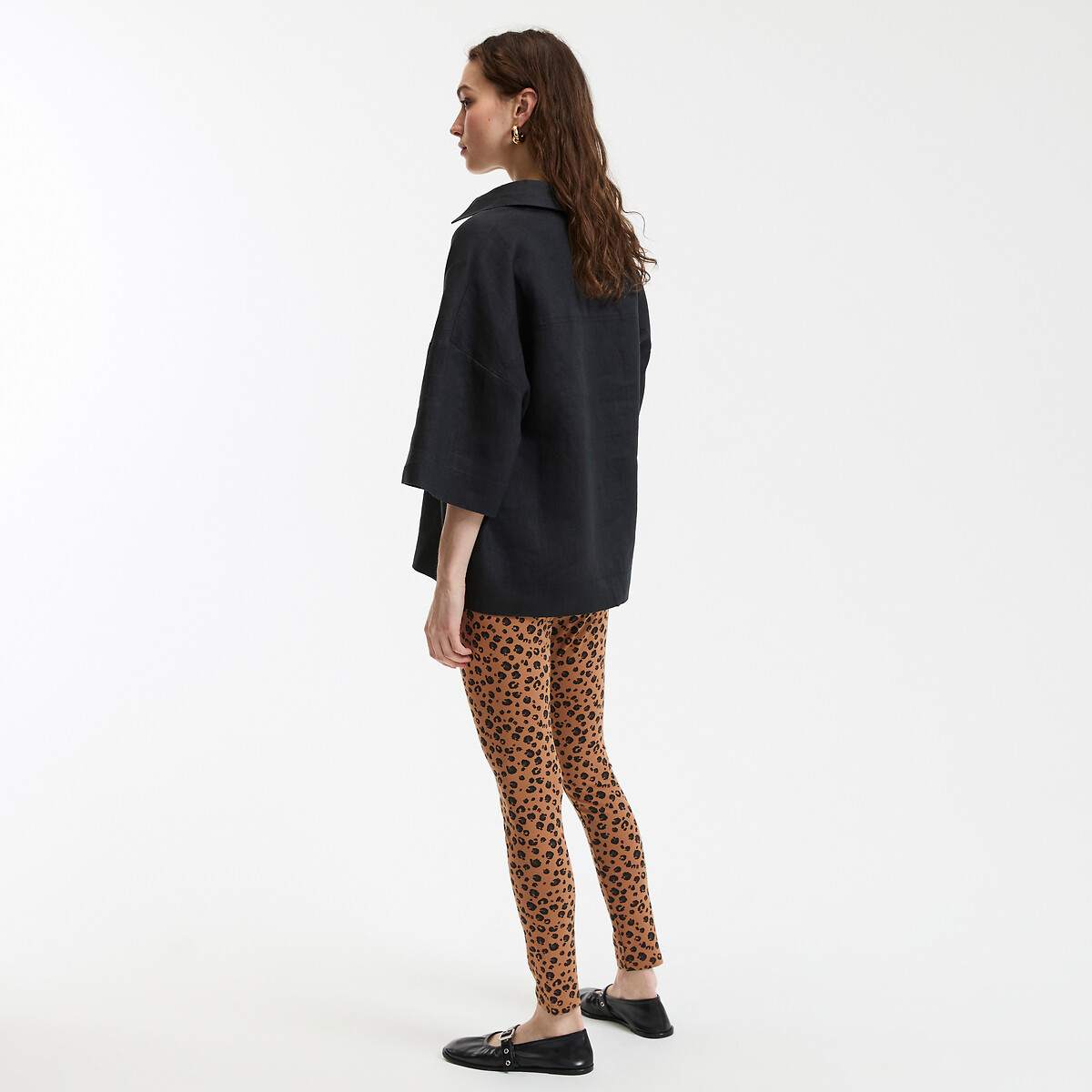 COLEÇÕES LA REDOUTE<br>Leggings de cintura alta com estampa animal