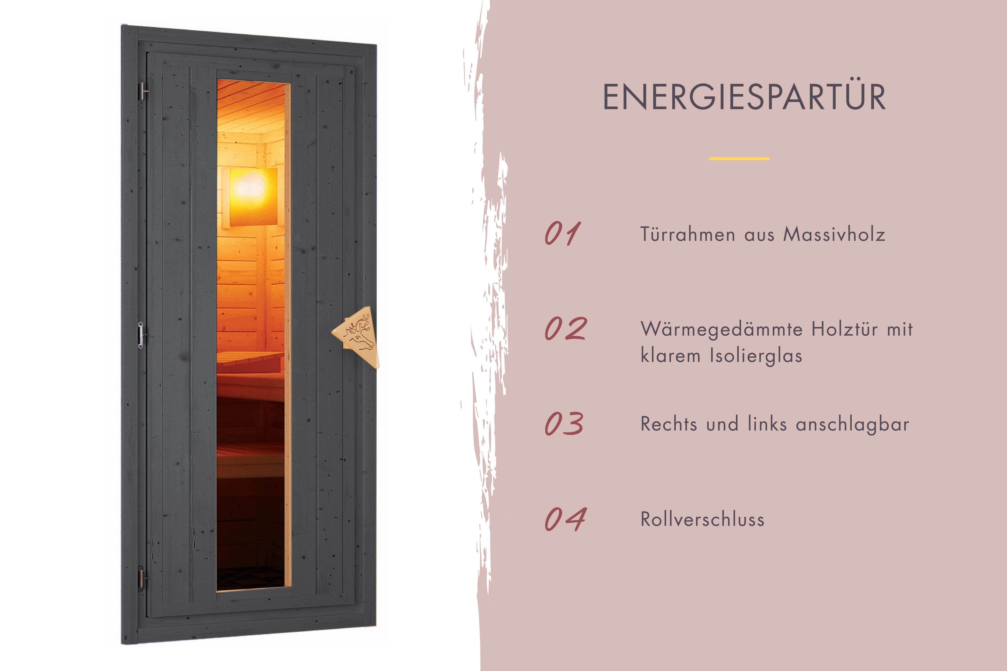 Karibu Saunahaus 38mm Melo 2 Ofen 9 kW integr. Strg terragrau
