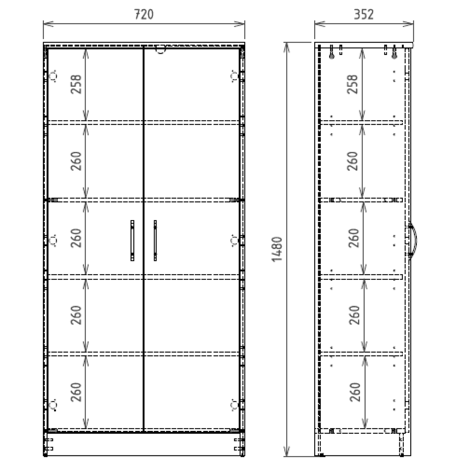 Schrank - Buche - 148 cm hoch