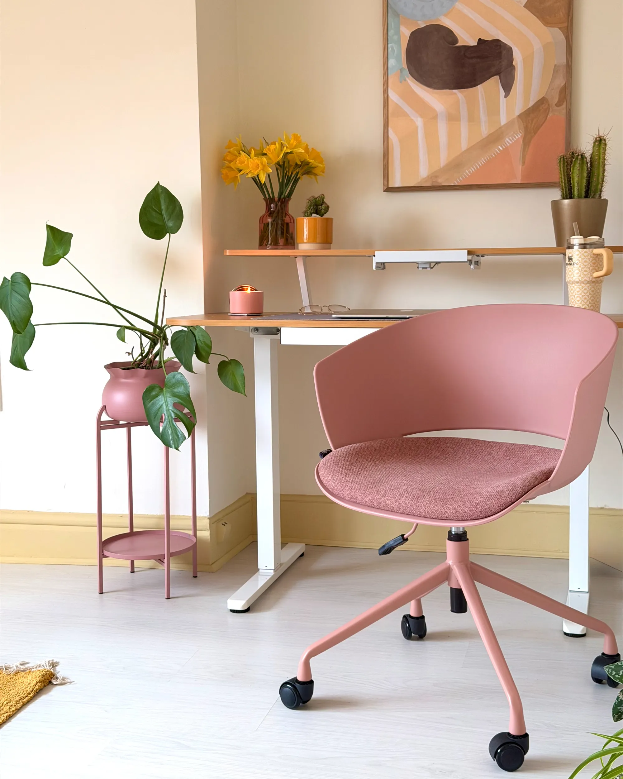 Bureaustoel GLEEFUL Stof Roze