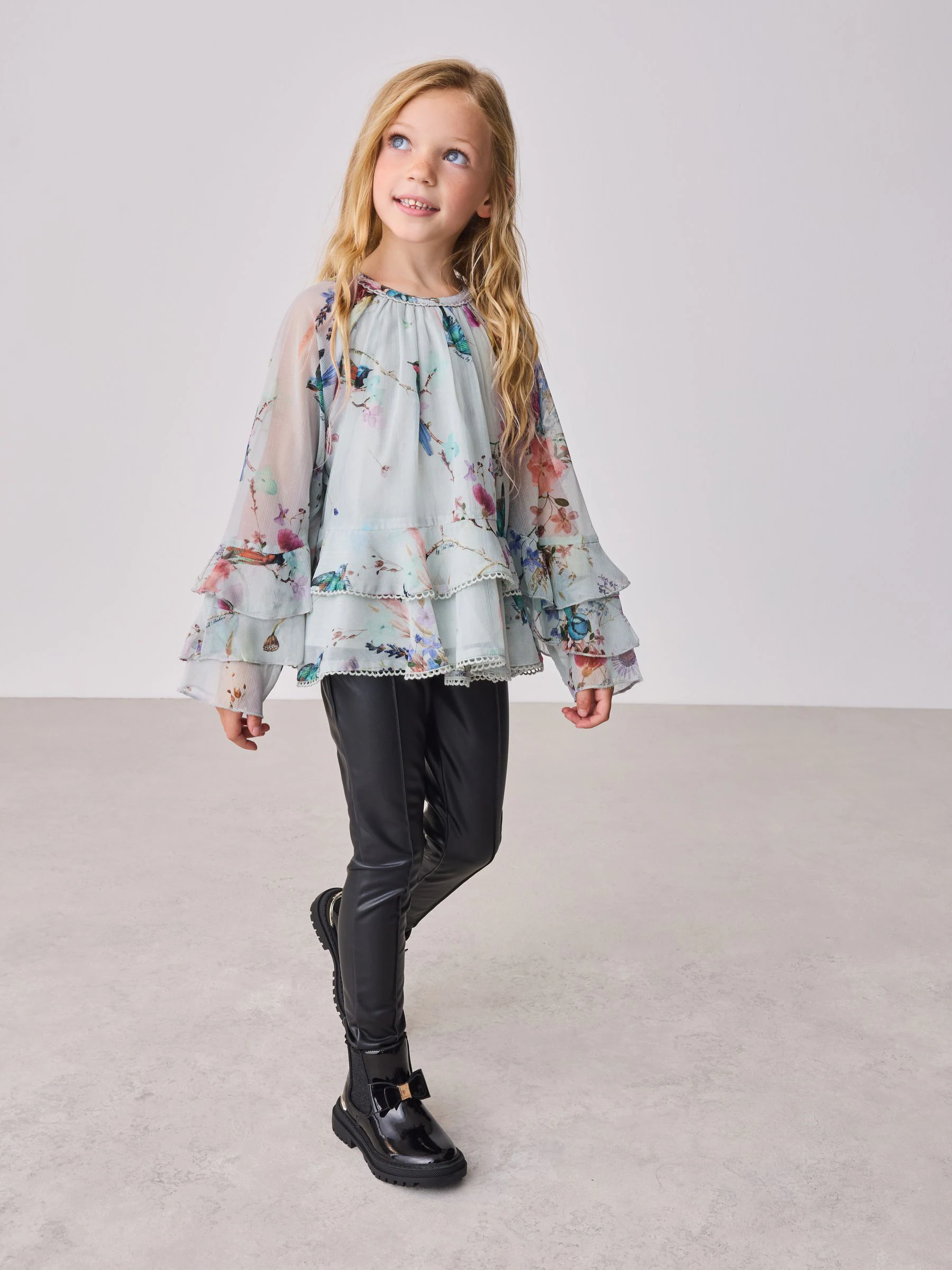 Baker by Ted Baker Mint Green All Over Printed Chiffon Blouse