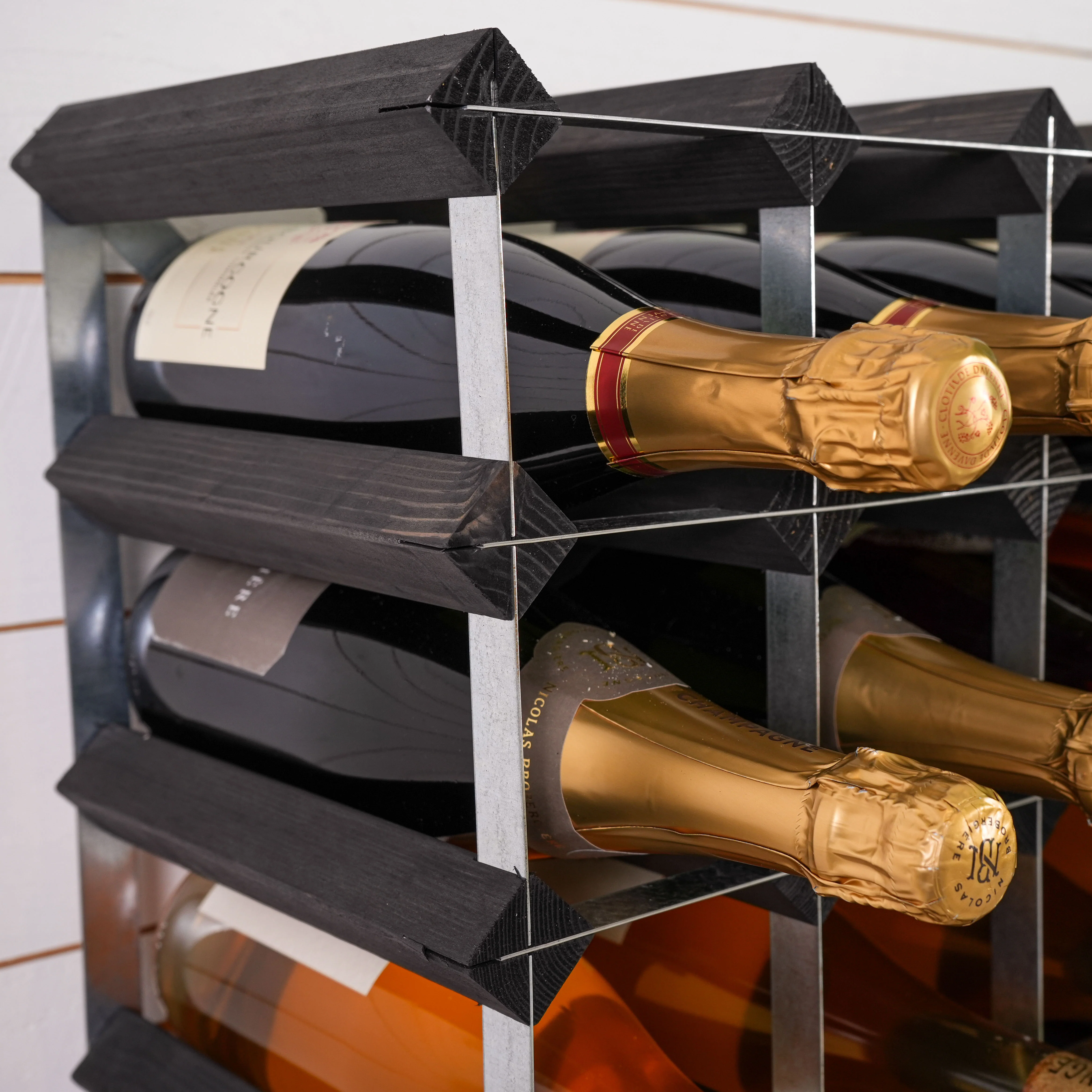 Traditional Wine Rack  Vinreol, 30 flasker - sort ask