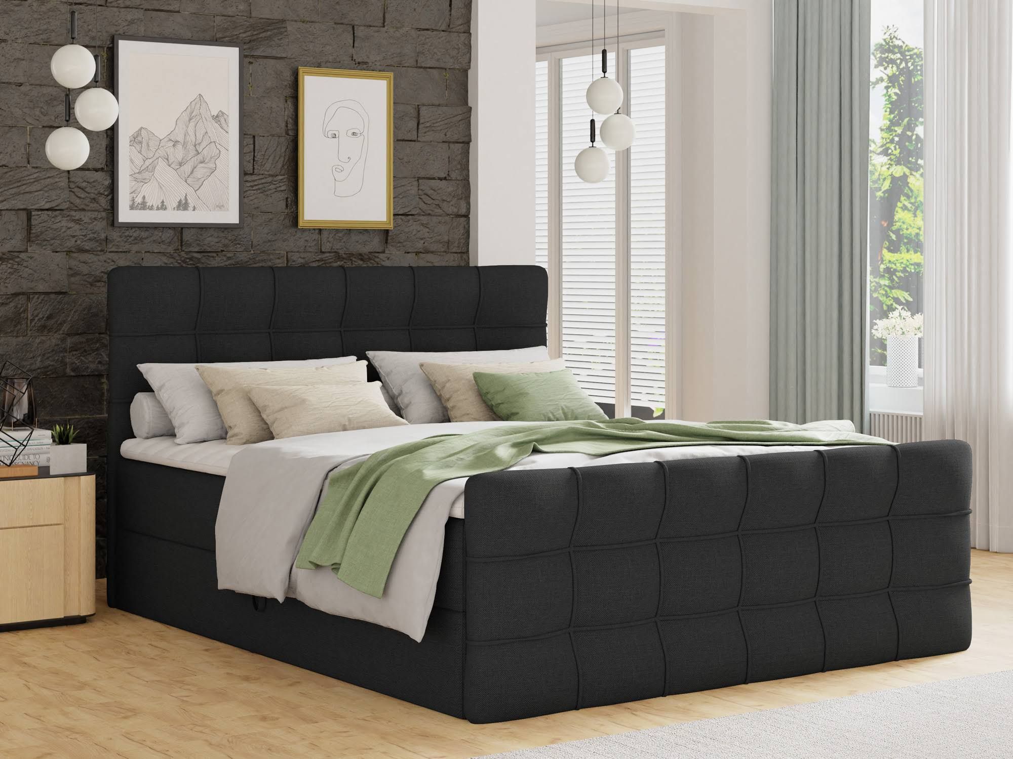 Sofnet Boxbett Best Lux Doppelbett Polsterbett mit Kopfteil und Fußtei