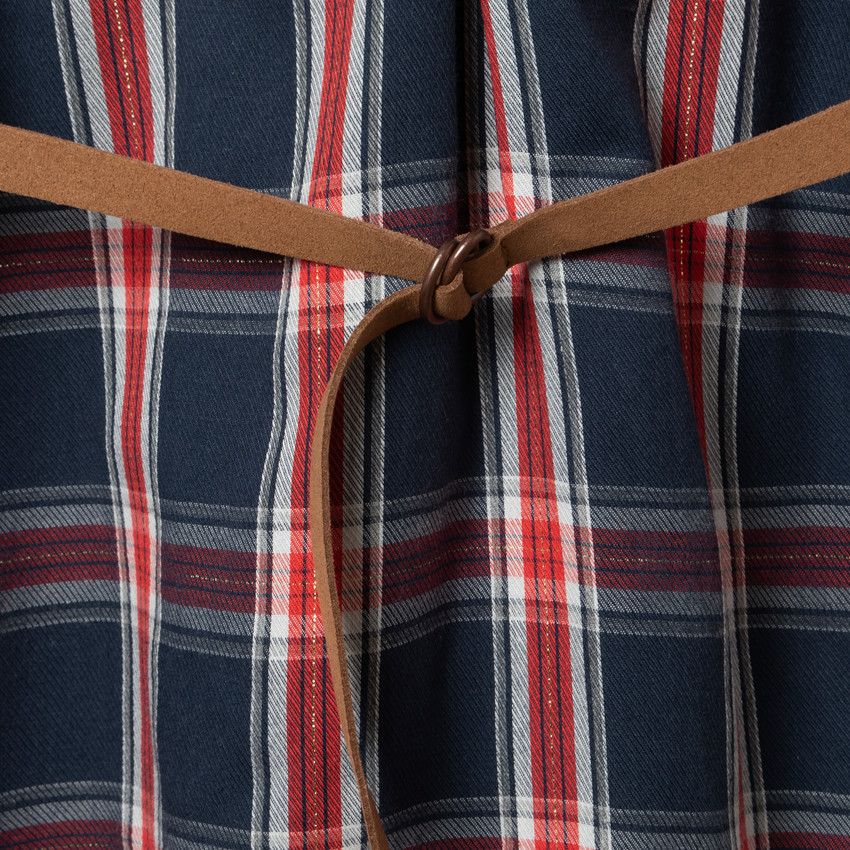 Robe manches longues à carreaux pour enfant fille - Bleu marine