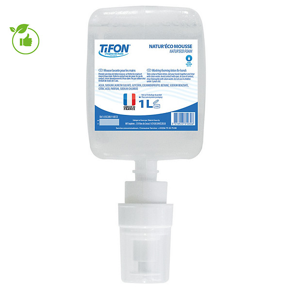 Savons mousse mains Natur'Eco 1 L, lot de 6 cartouches