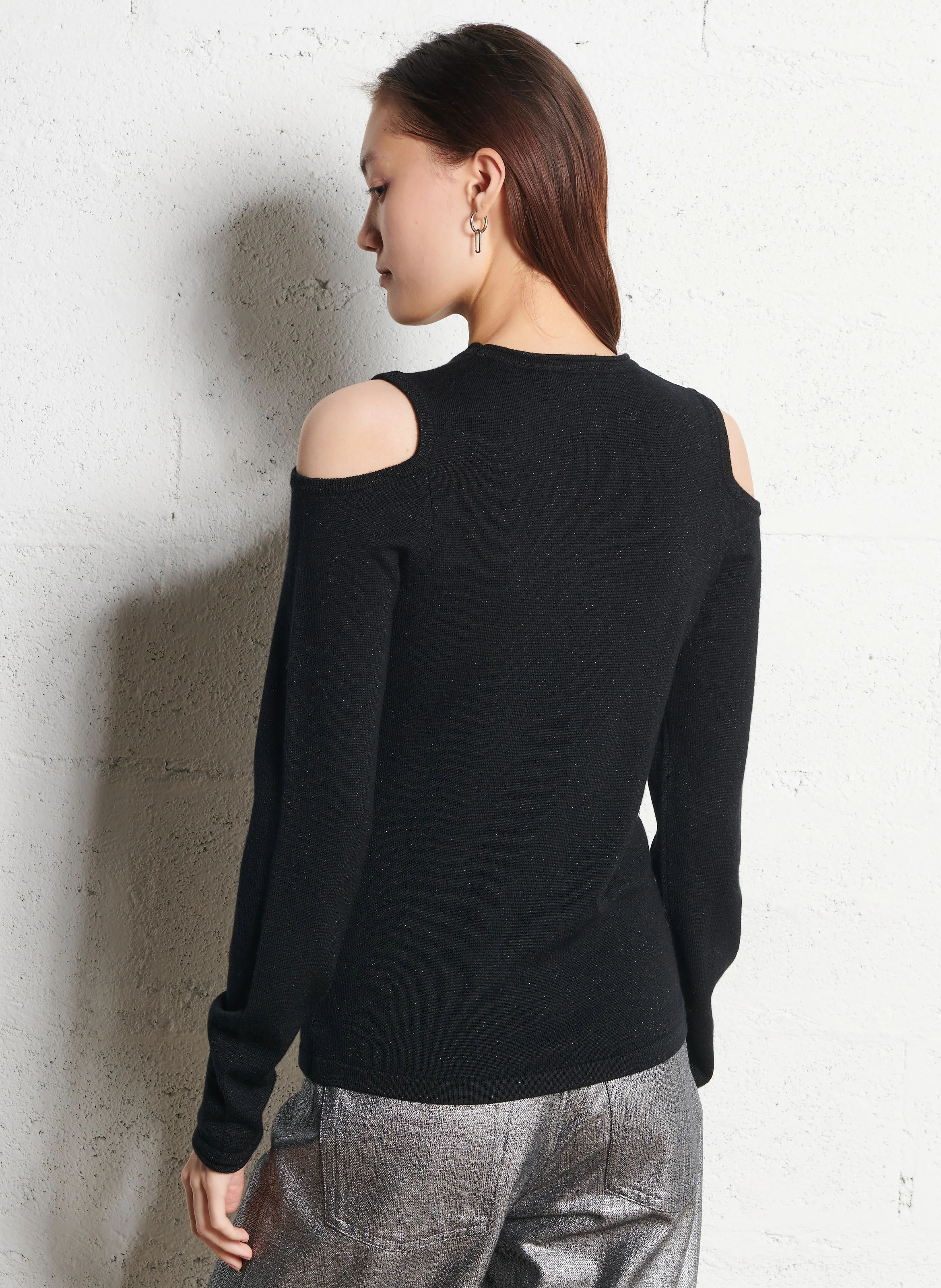 ANASTASIA - Pull col rond en laine | Noir