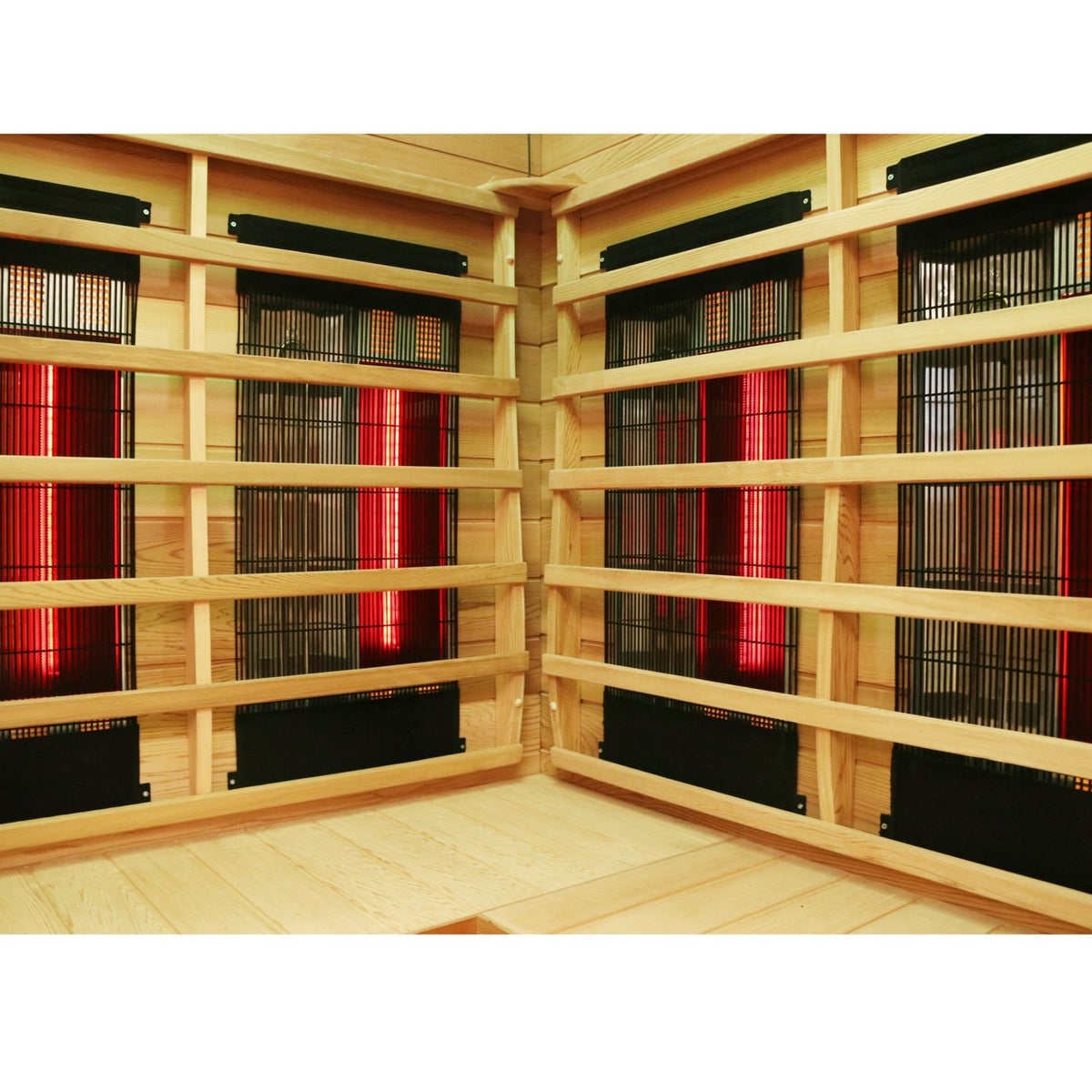 Dewello® Infraroodcabine Infraroodsauna LAKEFIELD PRO Hemlock Ceder 120cm x 120cm incl. Full Spectrum Emitters, Koolstof Emitters