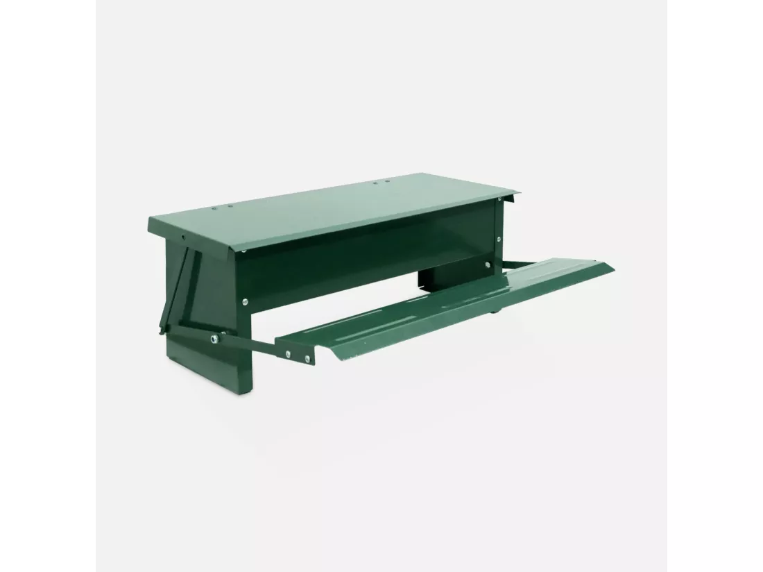 Mangeoire automatique pour poules - distributeur à pédale - capacité de 5kg - acier galvanisé
