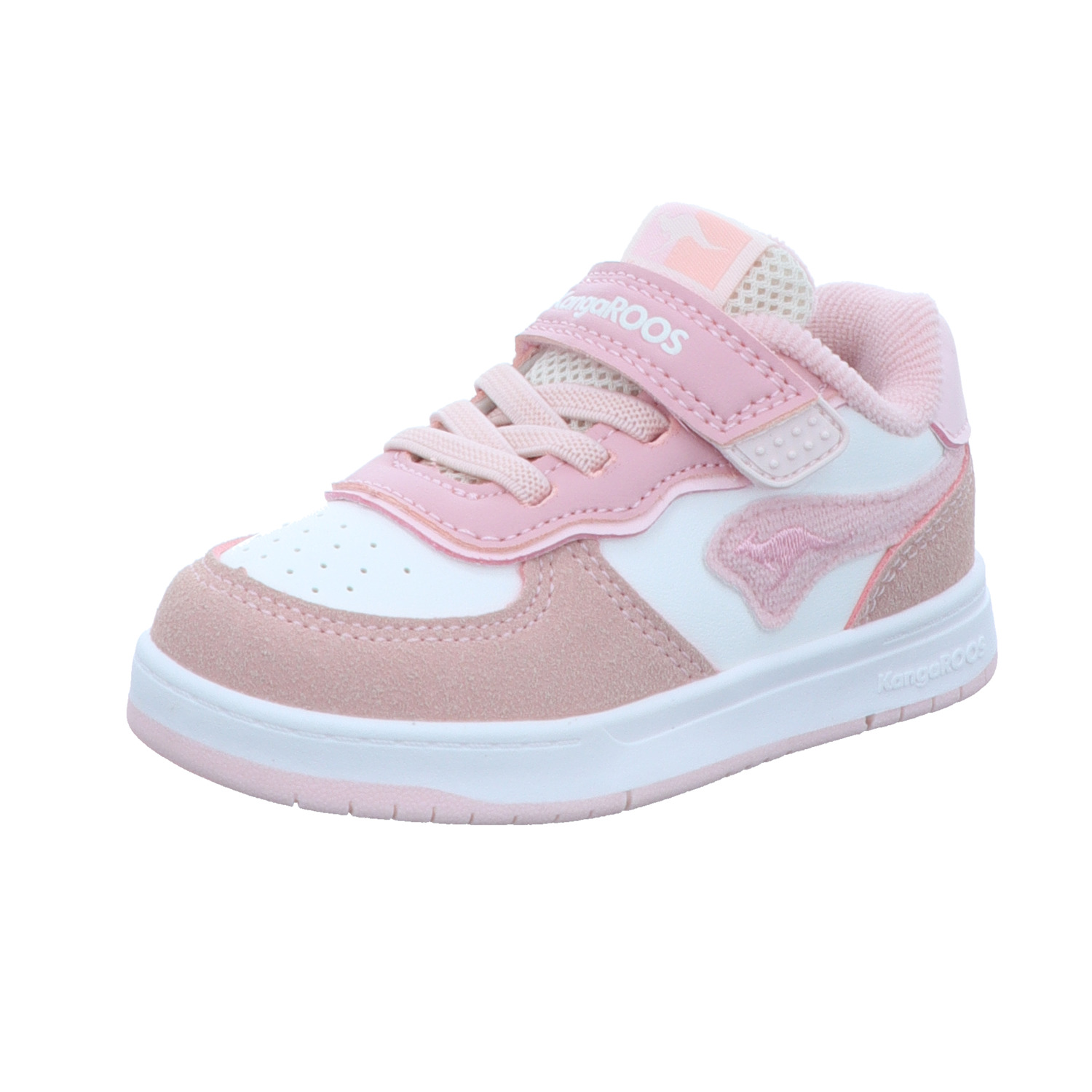 KangaROOS Kinder-Mädchen-Sneaker-Slipper-Klettschuh K-CPI Izel EV Pink-Weiß-Beige