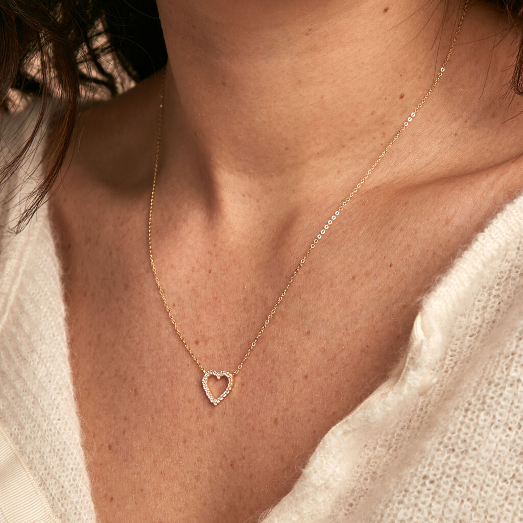 Collier Or Jaune Ansel Oxyde De Zirconium