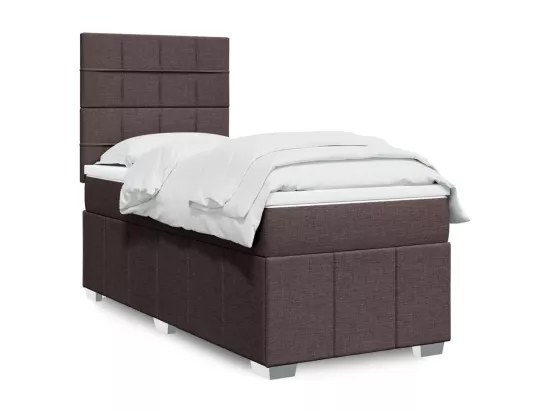 Sommier tapissier avec matelas Marron foncé 90x200 cm