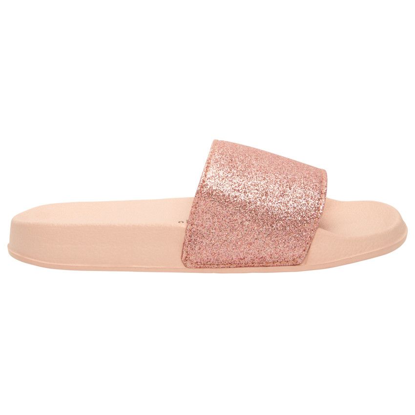 Mules à bride pailletée pour fille - Fuchsia