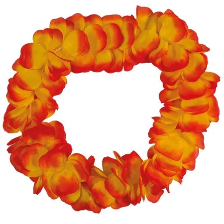 Mottoland Kostüm Hawaii Kette große Blüten orange