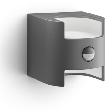 Philips wandlamp Grass antraciet met bewegingssensor