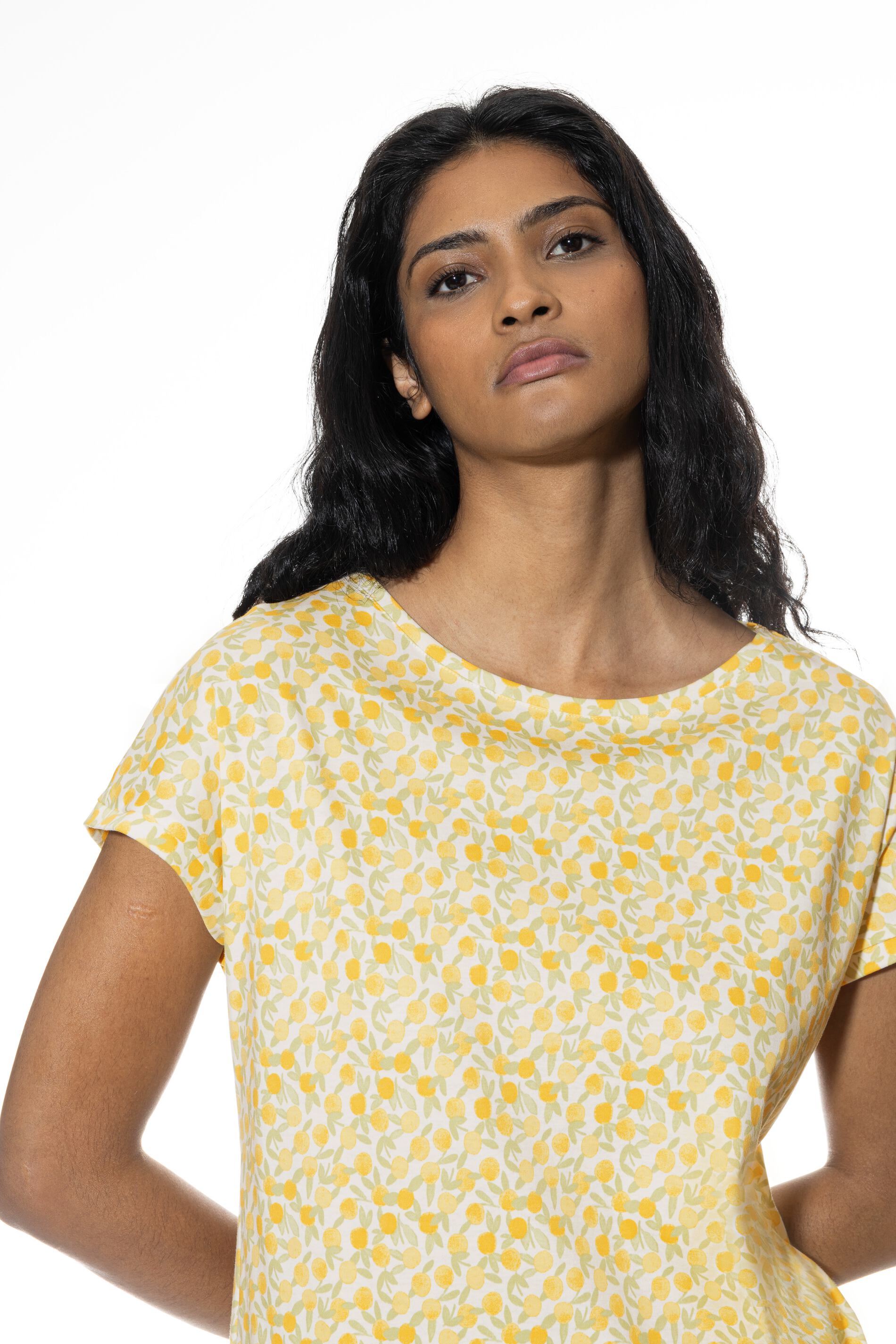 Kurzarm-Nachthemd<br>Serie Lemon Dots