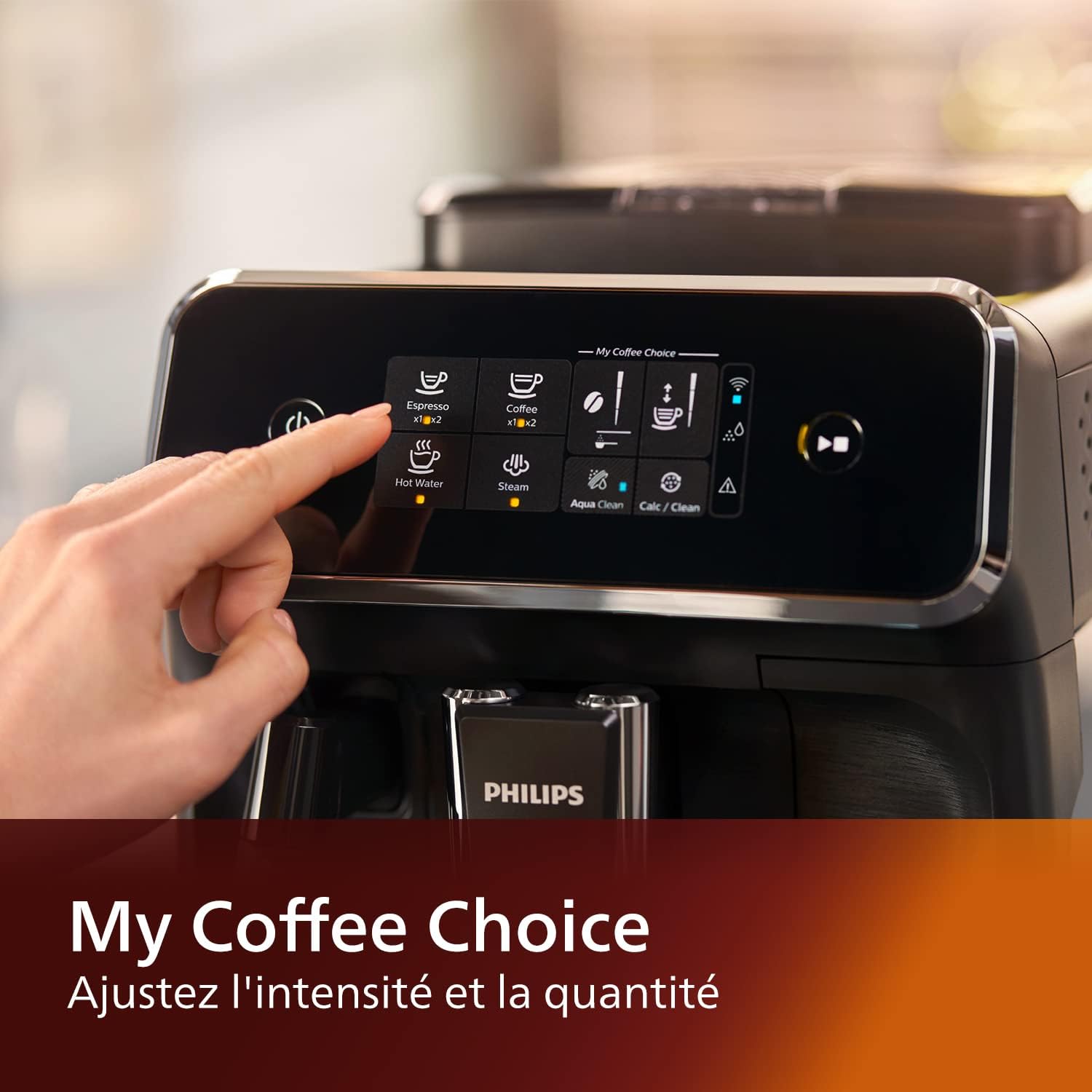 Philips Série 2200 Machine Expresso - Café à Grain - Mousseur à Lait Classique, cran Tactile Intuitif, Noir Mat (EP2220/10)