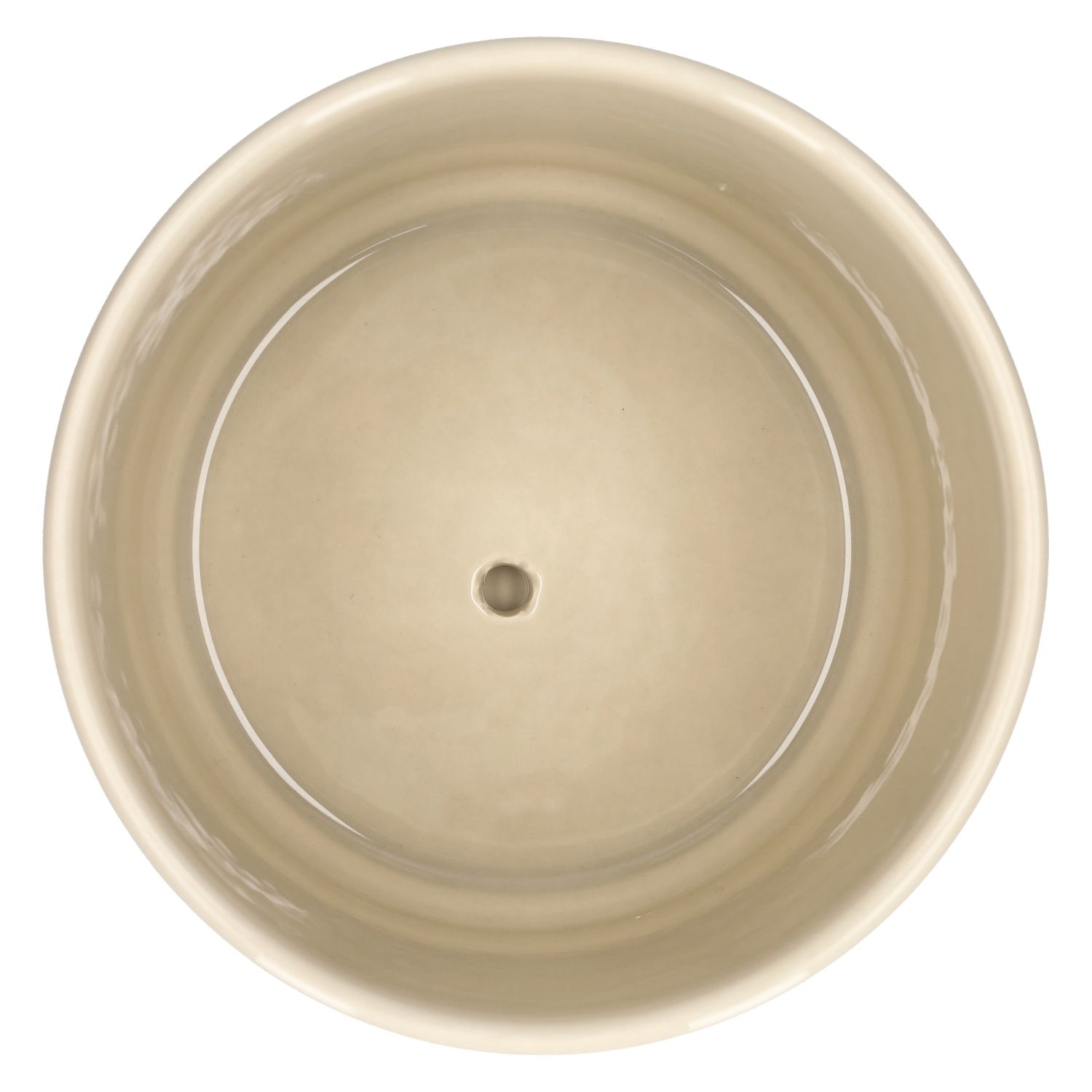 Bloempot met schotel, aardewerk, beige, Ø16 x 15 cm