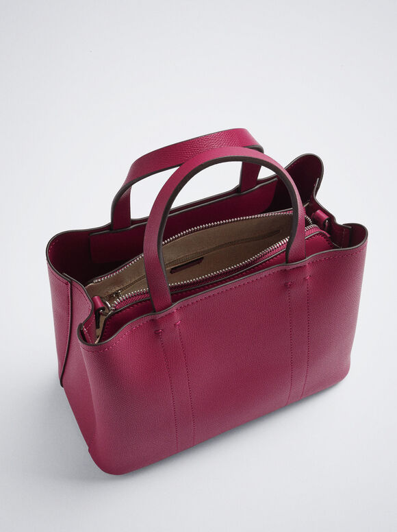 Bolsa de macramê com alça - Fúcsia