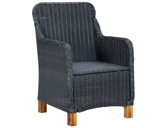 LES TENDANCES - Ensemble table et chaises de jardin-gris-6 places-300471