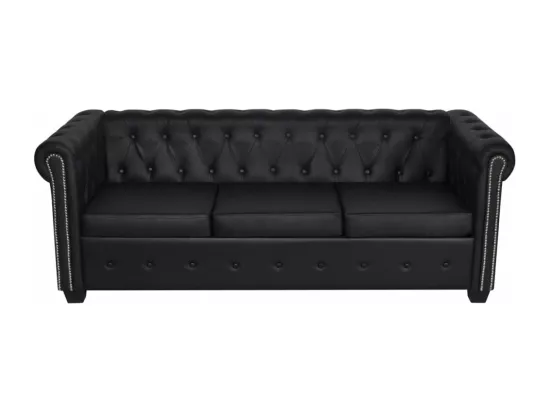 Canapé Chesterfield à 2 places et à 3 places noir