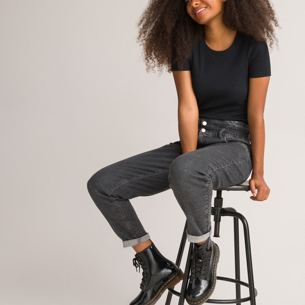 COLEÇÃO LA REDOUTE<br>Conjunto de 2 camisetas em malha canelada