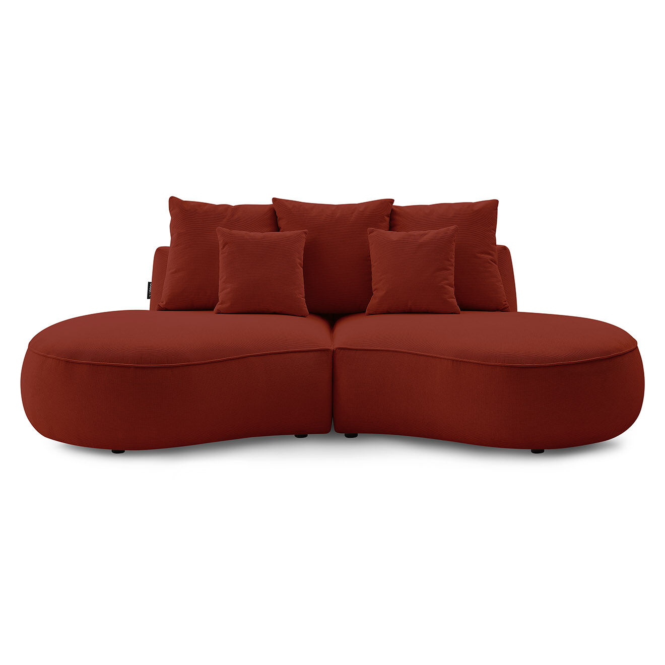 Bobochic Canapé droit fixe 3 places saint-germain tissu texturé rouge - 260x145x92 cm