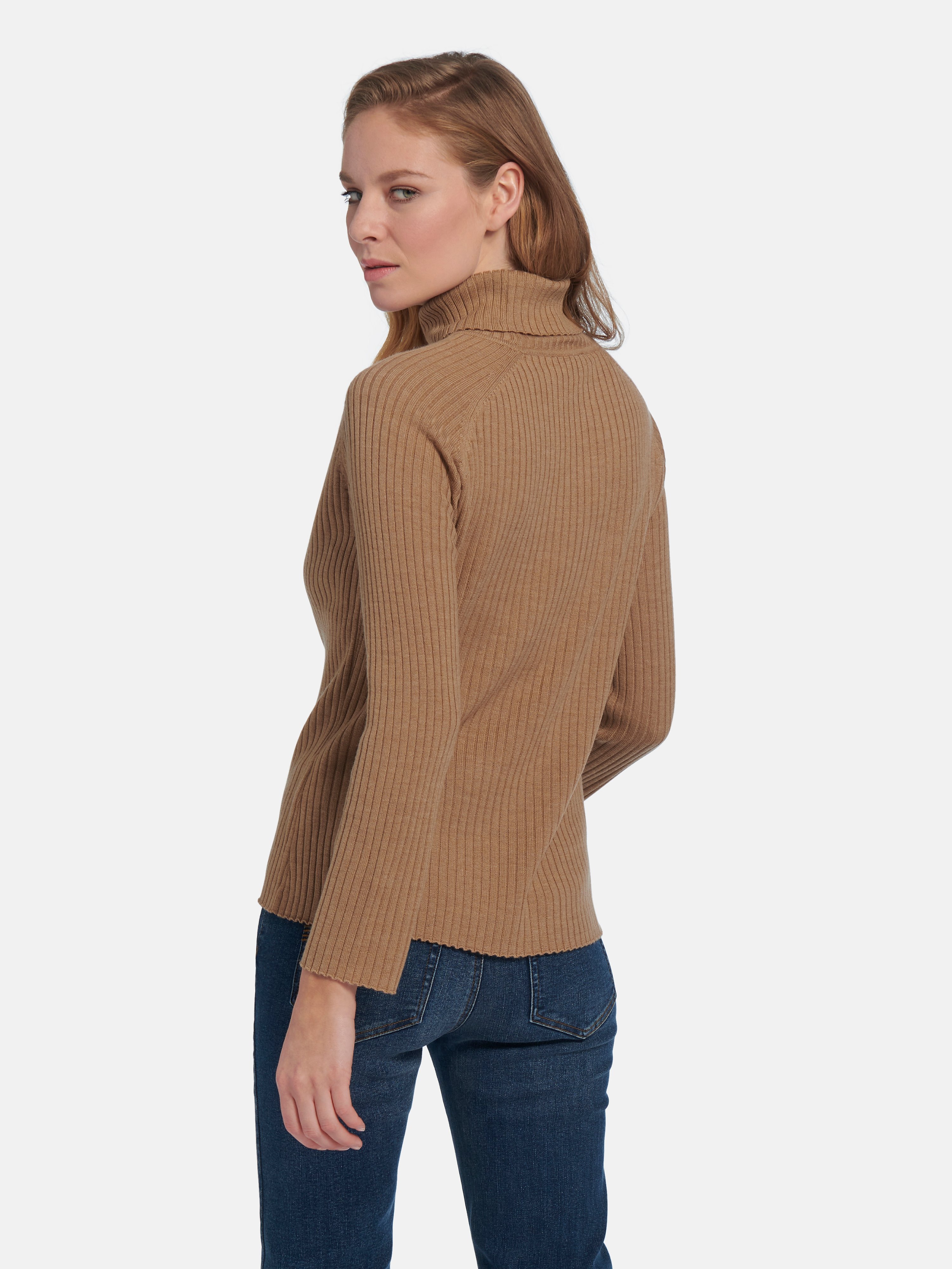 Rollkragen-Pullover aus 100% Schurwolle-Merino