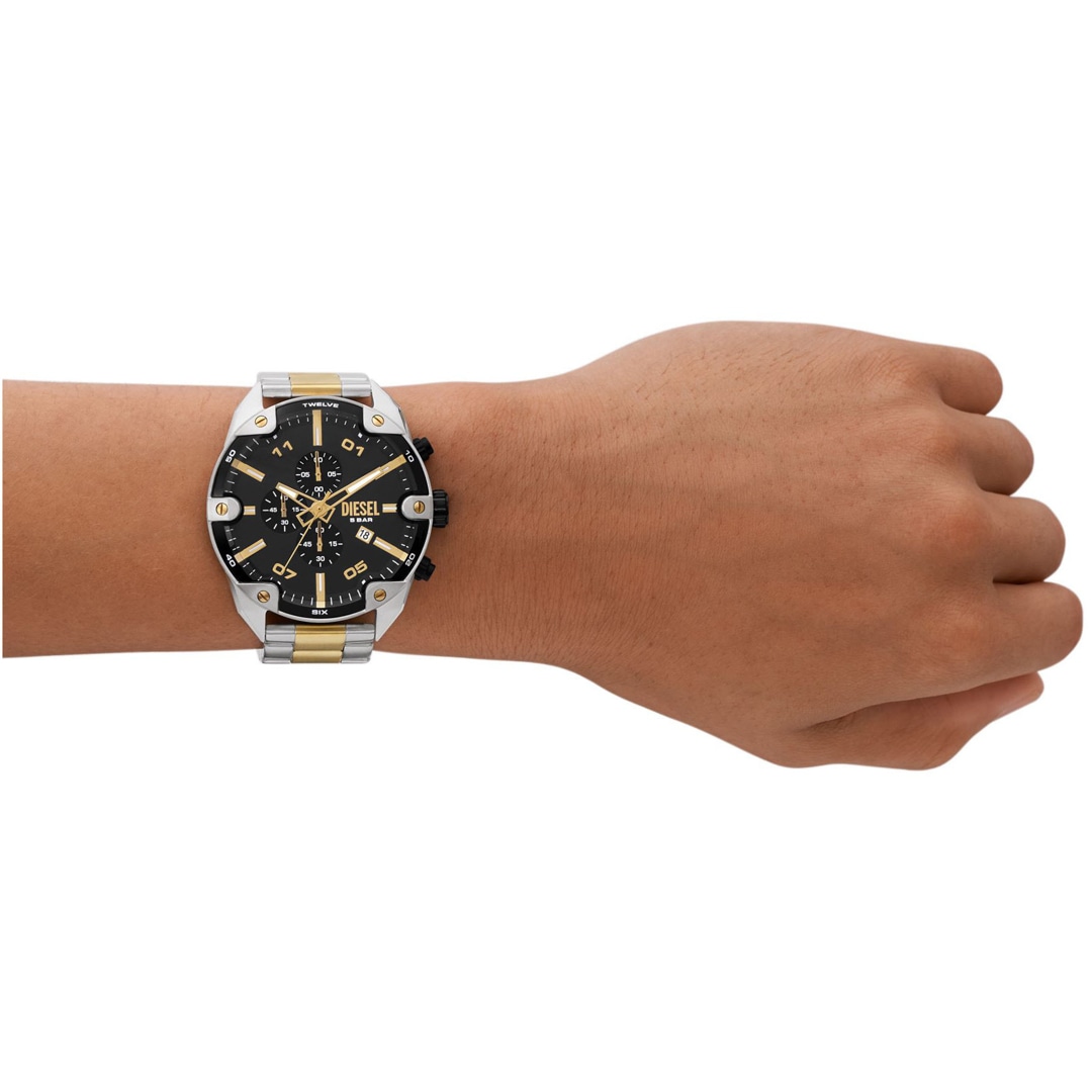 Diesel Spiked Chronograph Goldig / Silbrig
