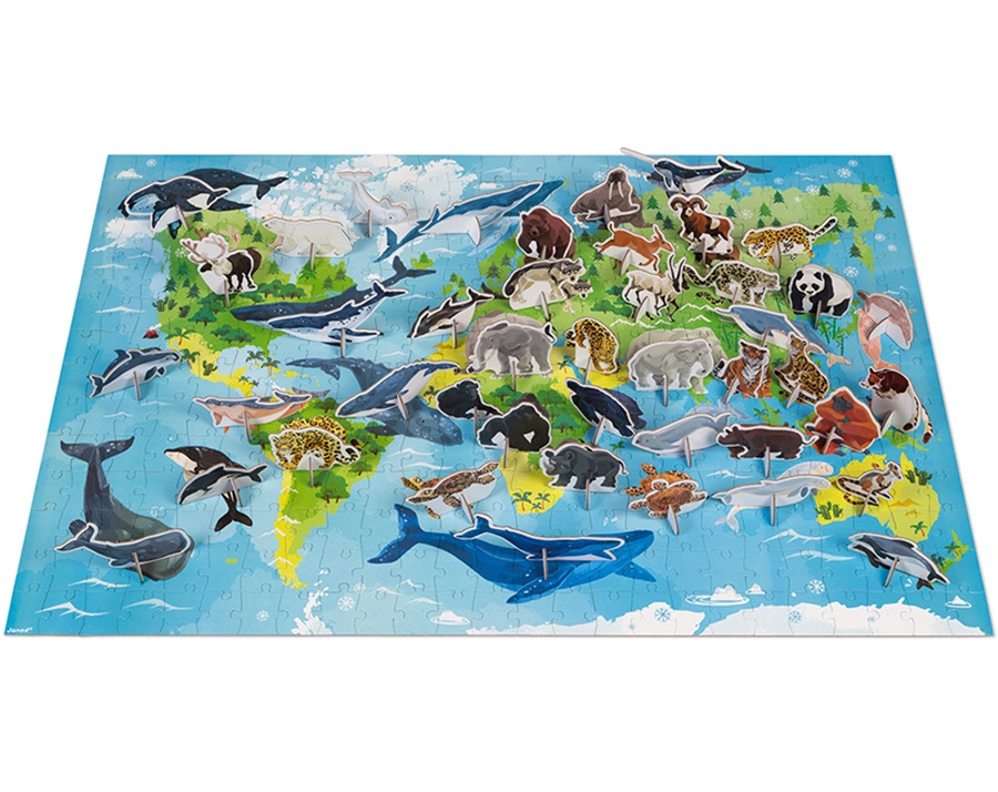 Janod-WWF® Edukativ-Puzzle 300-teilig mit Figuren