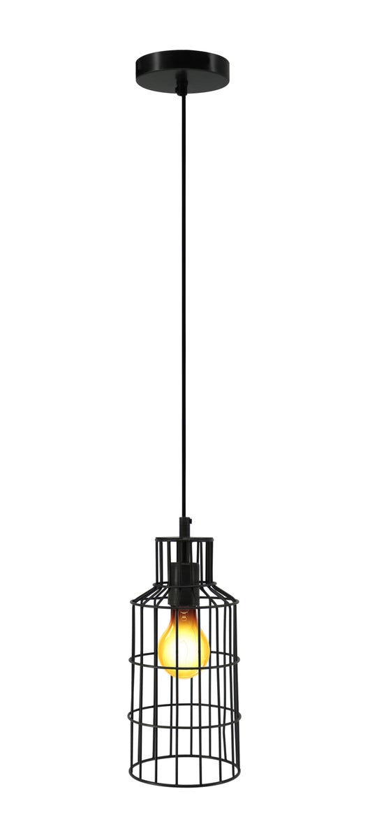 Minimalistische hanglamp, zwart, rasterhanglamp, 34 cm | Woonkamer/eetkamerlamp