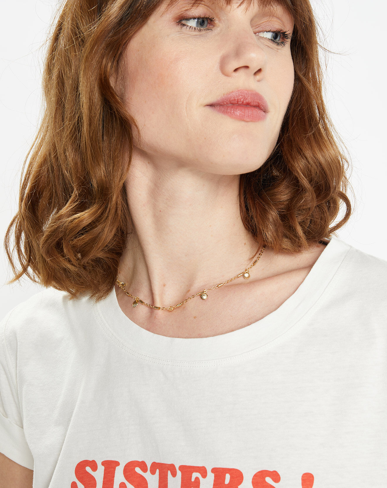 Galeries Lafayette T-Shirt en Coton Bio Sisters blanc
