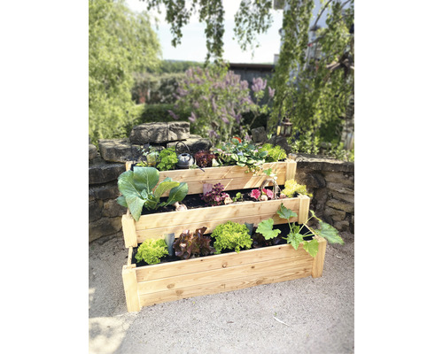 Klassieke verhoogde bak, WESTMANN Premium getrapte verhoogde bak 120 x 76 x 64 cm naturel