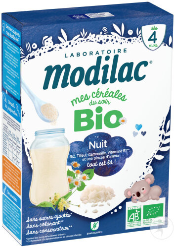 Modilac Céréales Bio Nuit Dès 4 Mois 250g