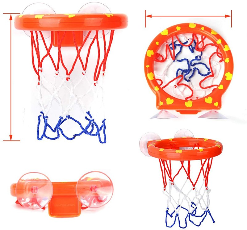 (4-tlg. Set) Basketball Badewanne Dusche Saugnapf Kinder Spielzeug - Orange