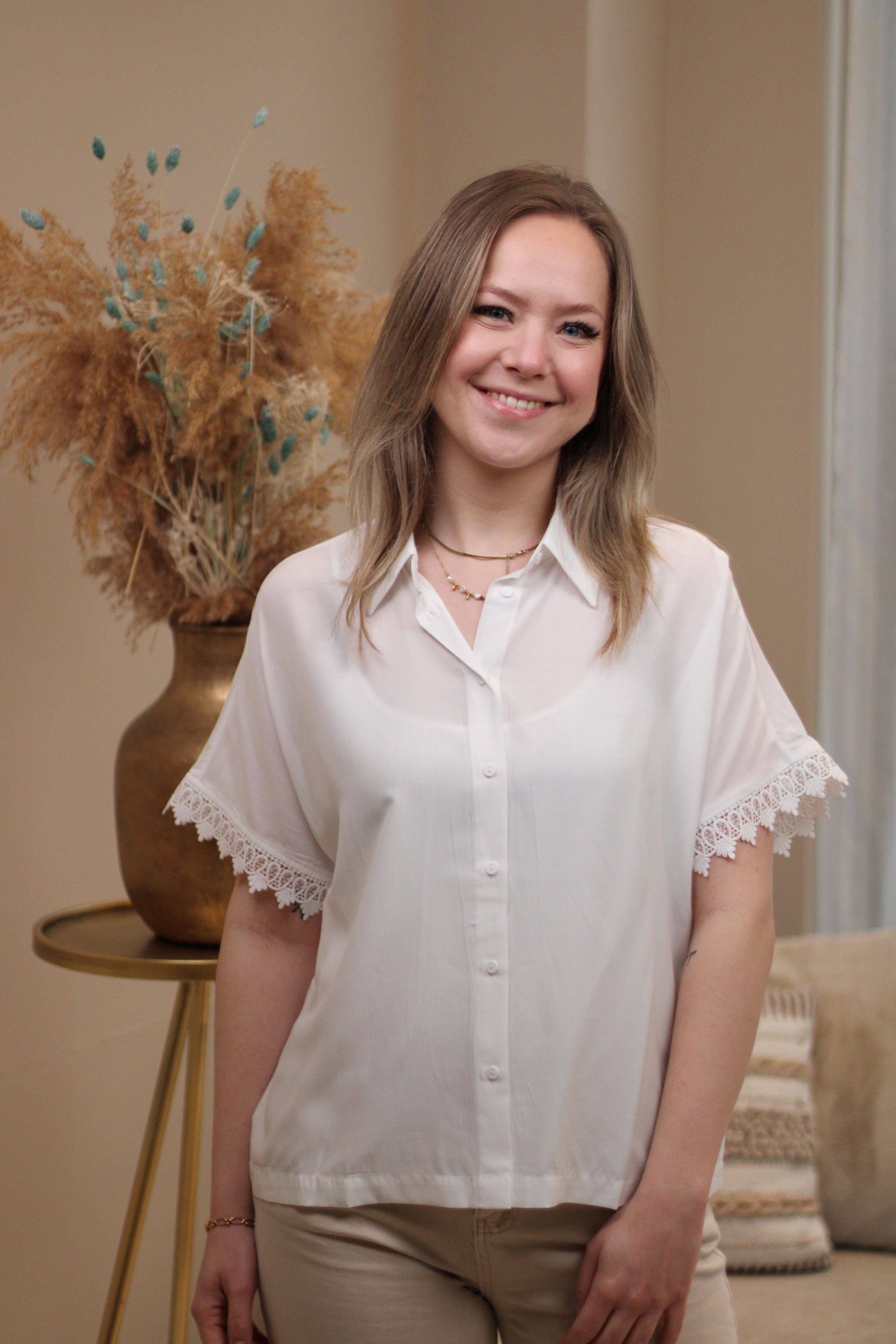 Culture - Cian Asmine Short Sleeve Shirt - Spring Gardenia