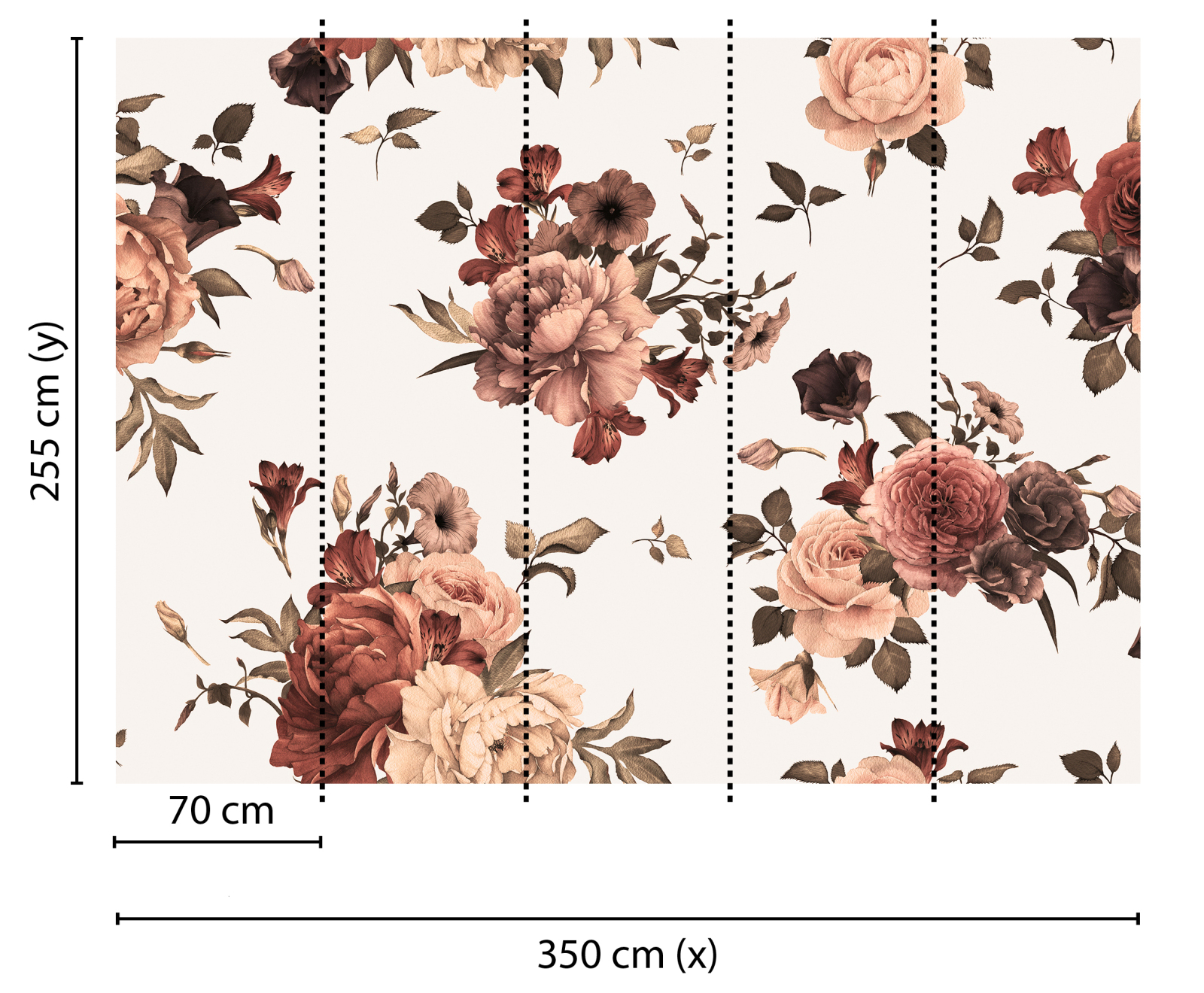 Fototapete DESIGNWALLS - rosa-creme - Blumen - 2,55 Meter