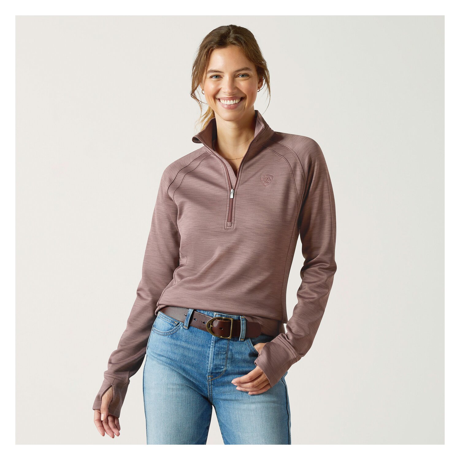 ARIAT Sweatshirt Tek Team 1/2 Zip - mauve