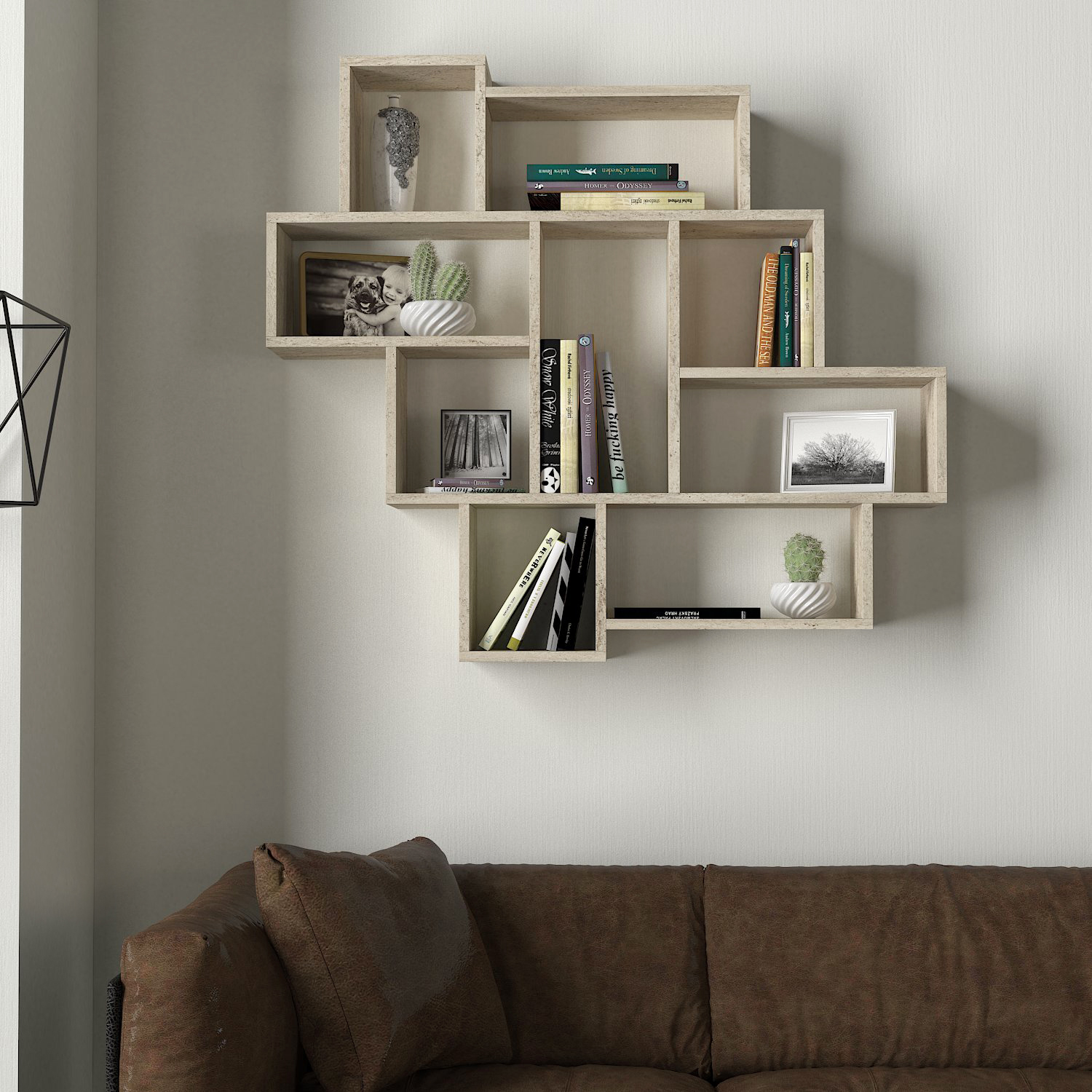 Wandregal - beige-Granit Optik - 115 cm