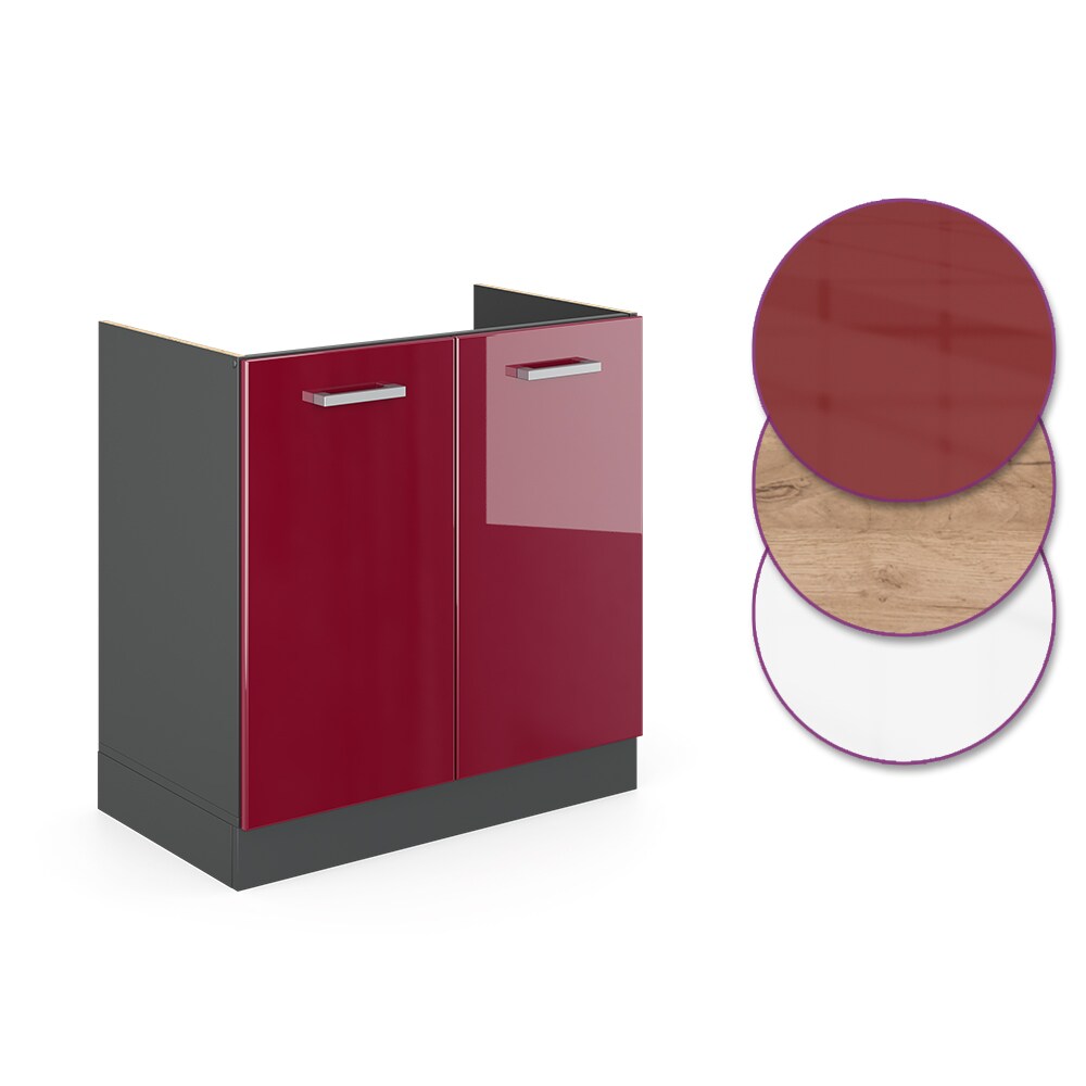 VICCO Küchenschrank Spülenunterschrank 80 cm R-Line Anthrazit