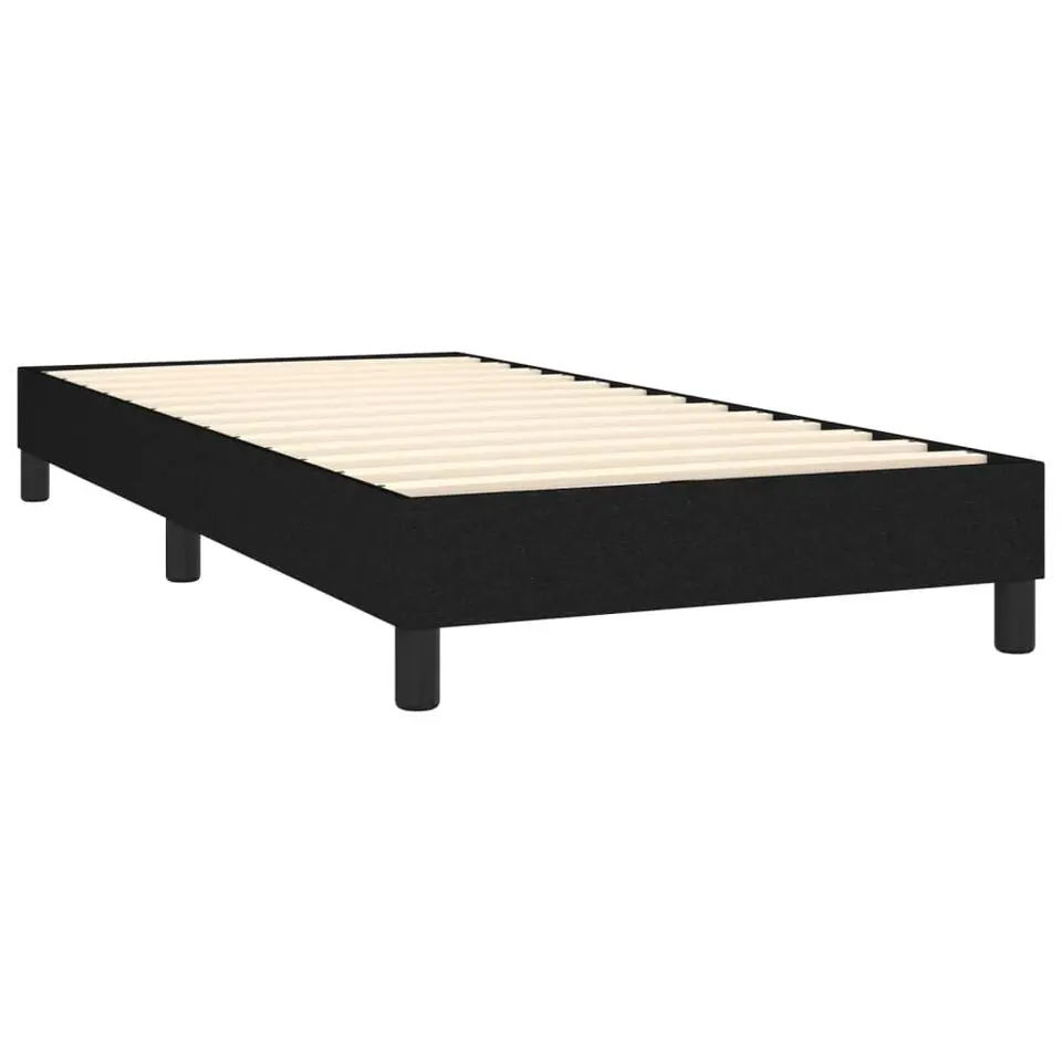 vidaXL - Eenpersoonsbed met lattenbodem - Zwart - Stof - 90x200 cm