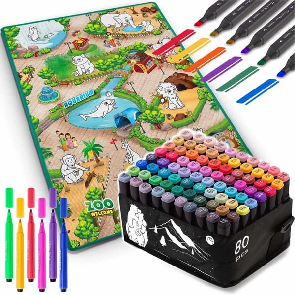 Malermatte 90 x 120 cm + 80 Ricokids sprittusjer