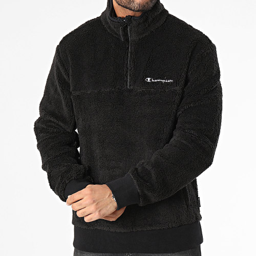 Sweat Fourrure Col Montant Zippé 219442 Noir