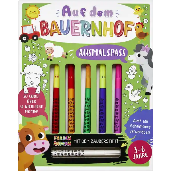 Malbuch mit Zauberstiften Bauernhof
