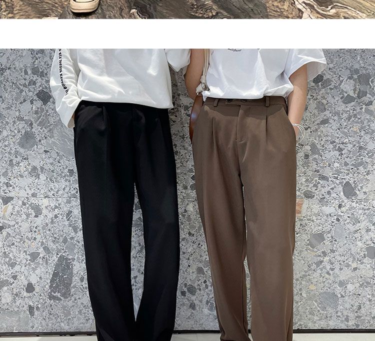 Dukakis - Lage, effen, rechte broek