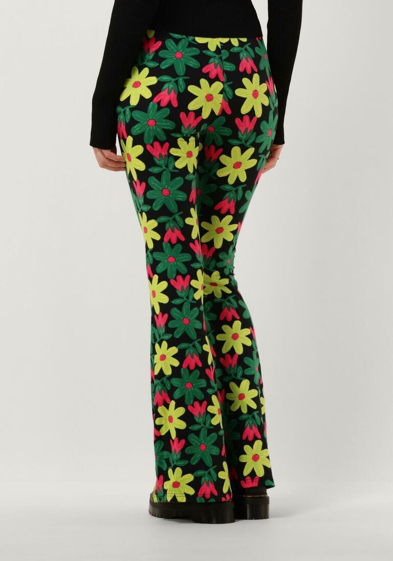 COLOURFUL REBEL gebroken wit colourful rebel flared broek big flower peached extra flare pants