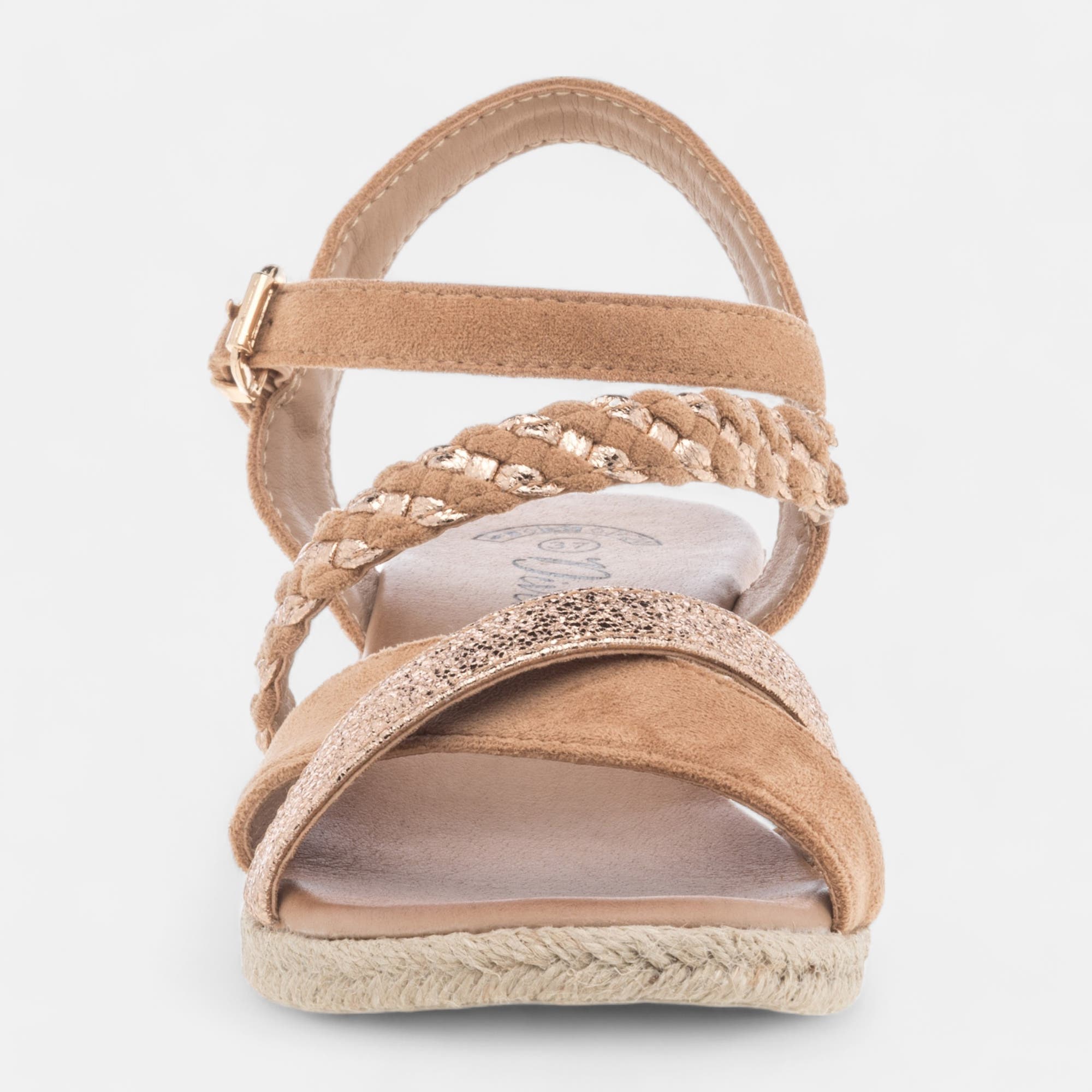 Sandales à talon compensé Femme camel