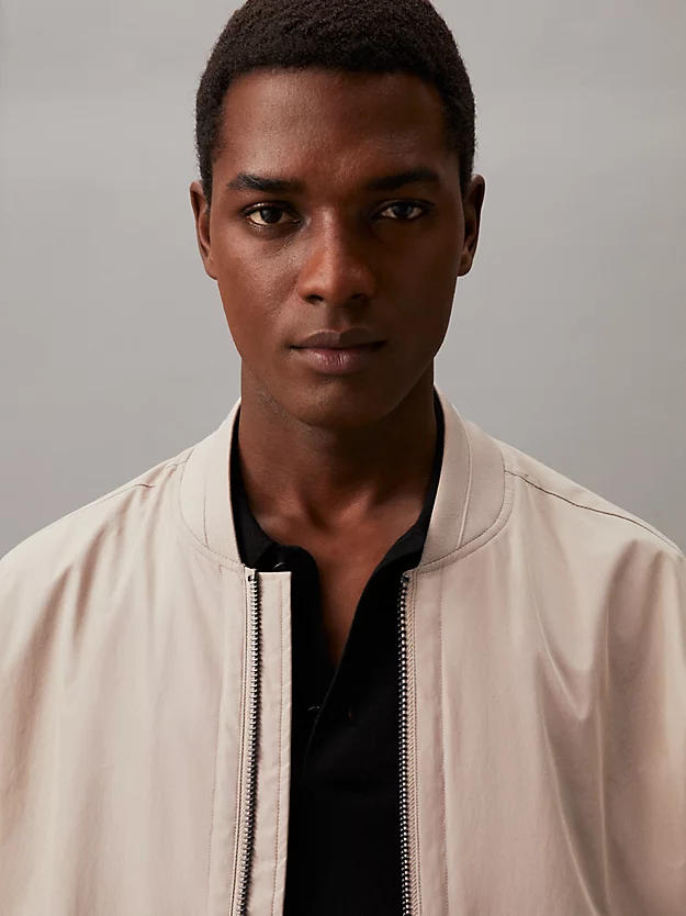 Jaqueta bomber de nylon e algodão