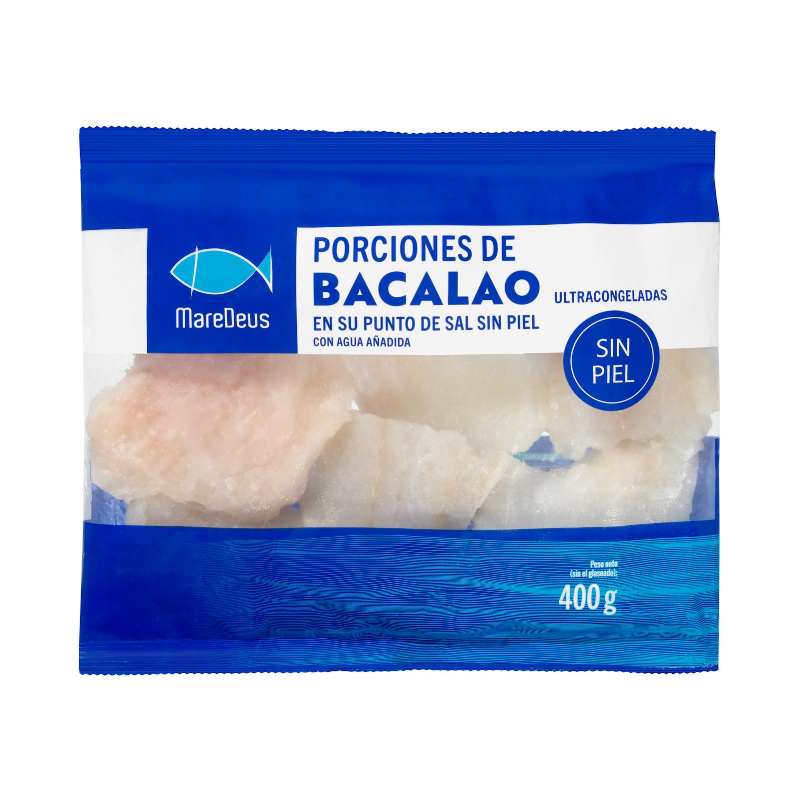 Portions de cabillaud sans peau MareDeus, congelées