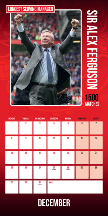 Manchester United Fc  - Legends 2025 Square Calendar